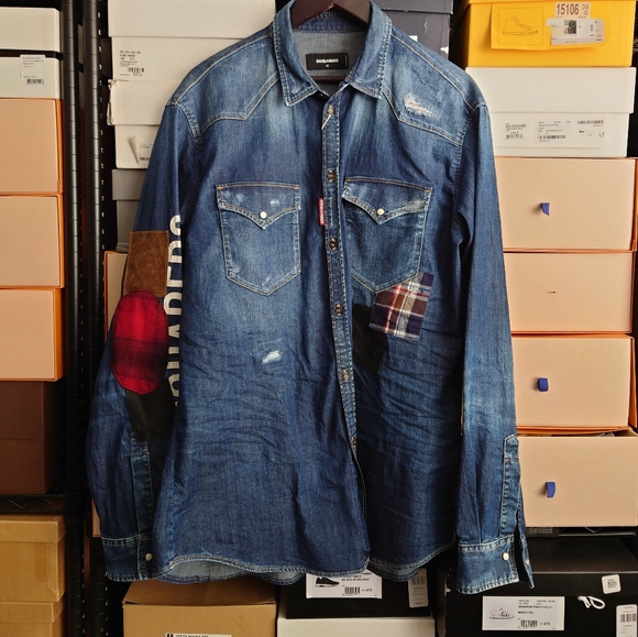 Dsquared2 "Patch Relax" Denim Shirt - Picture 3 of 10